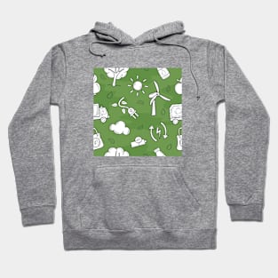 ecology in doodle style vector free seamless pattern Hoodie